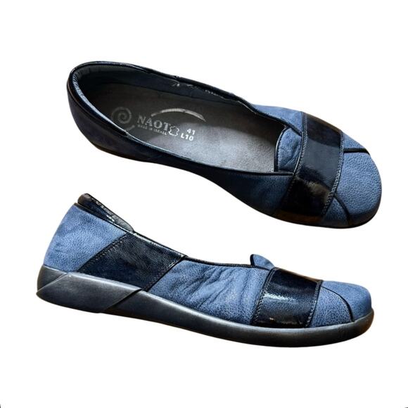 Naot Architect Indigo Blue Wave Shoes Ballet Flats Loafers EU 41 US 10-10.5 EUC - Picture 1 of 12